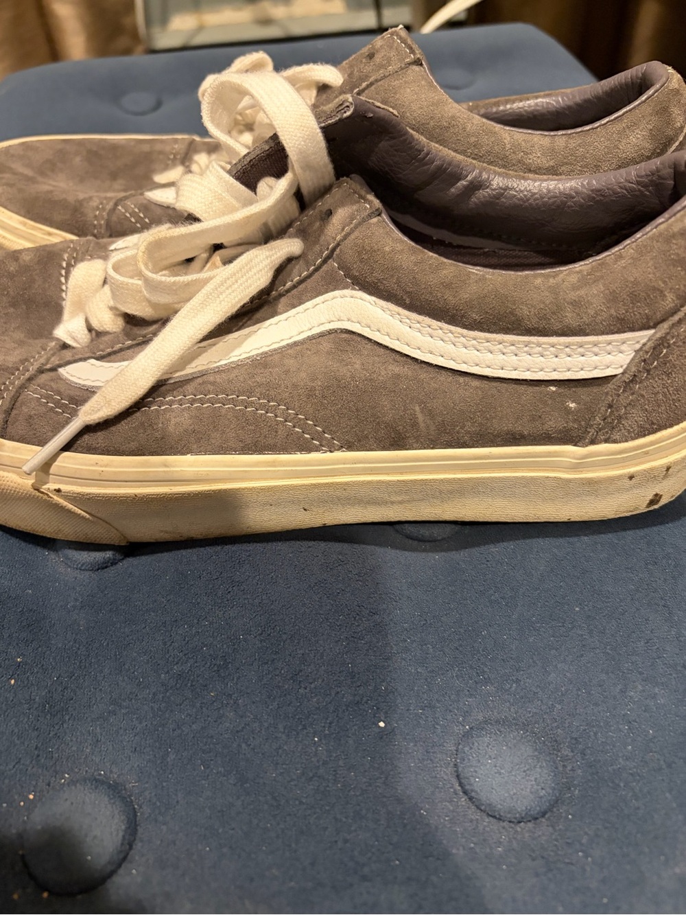 Vans Men’s Old Skool Suede Sneakers - Gray with White Stripe size 8 - Picture 2 of 7